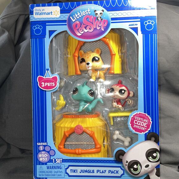Littlest Pet Shop Gen 7 G7 Pets #50 #51 #52 Tiki Jungle Play Set w/ Virtual Code - Picture 1 of 7